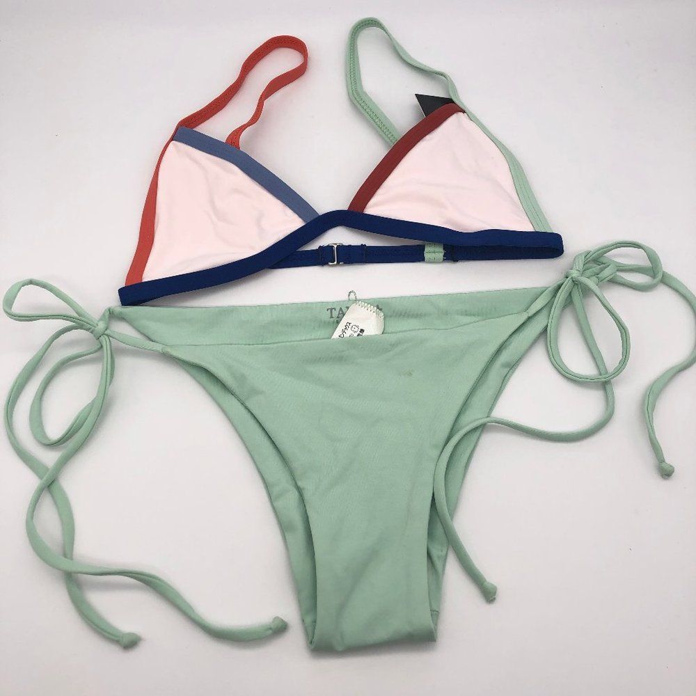 New Tavik Pink & Green Colorblock Bikini - Size XS